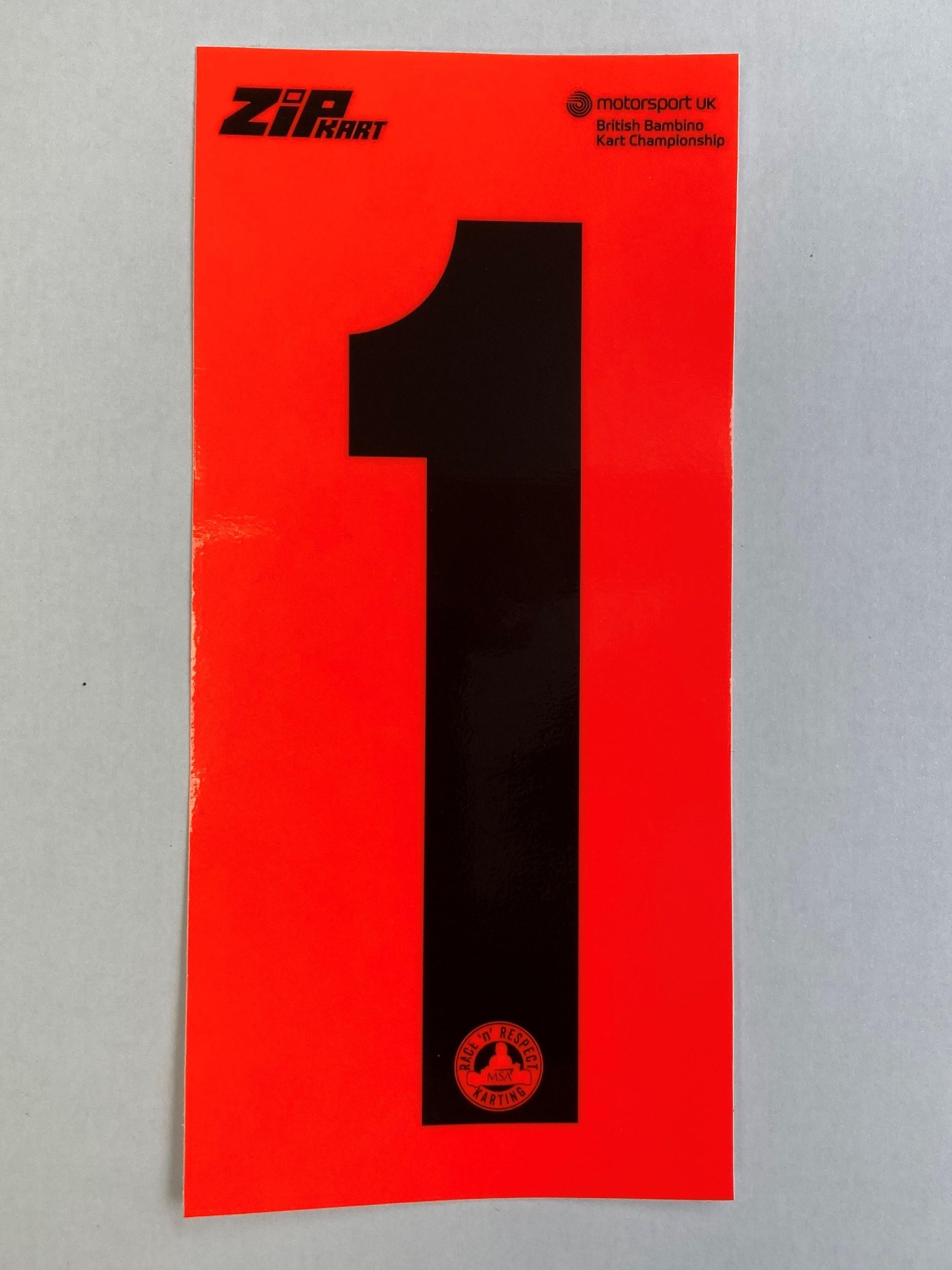 Bambino Race Numbers Zip Kart International