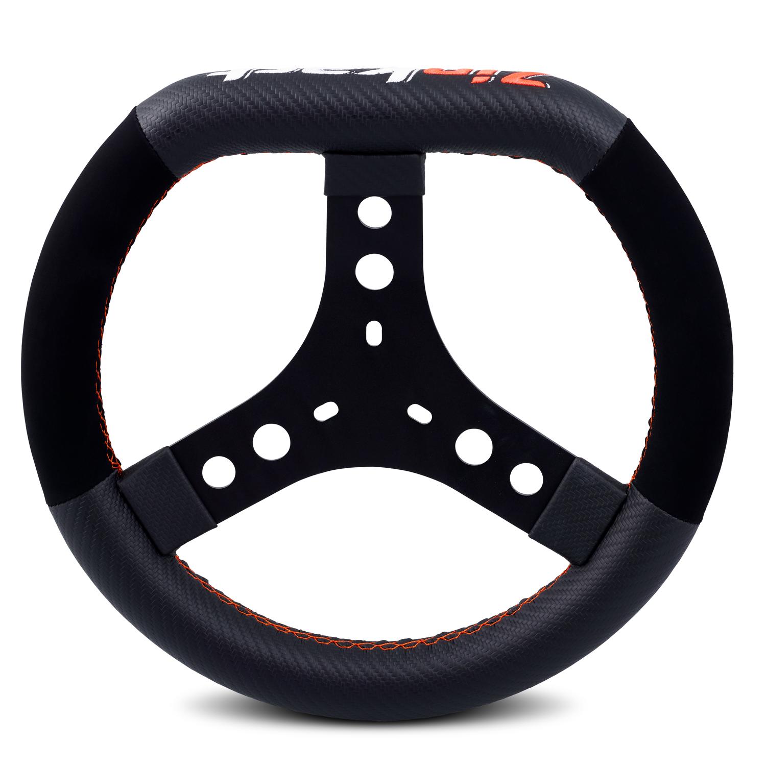 ZipKart Flat Top Steering Wheel 300mm without logo. Zip Kart International